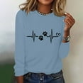 thumbnail image 1 of Chandail à Col Rond Imprimé pour Femmes Manches Longues Décontracté, 1 of 1