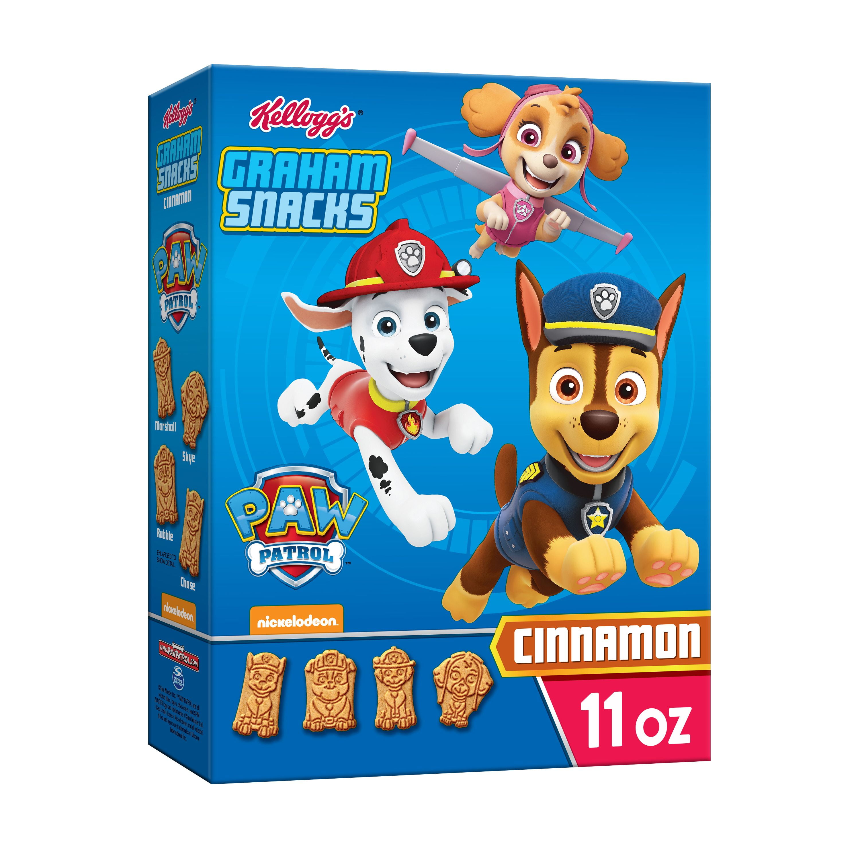 Kellogg's PAW Patrol Graham Snacks, Cinnamon, 11 Oz, Box