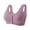 Purple, variant on Gyexs Women's Front Closure Bra Comfortable Thin Soft Wide Strap Tank Top Large Cup Support Wireless Bras for Women, Brown, Size 44