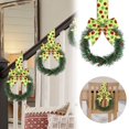 thumbnail image 2 of Mini Christmas Wreath 5 Inch Cabinet Door Hanging with Ribbon Bow Berries, Small Artificial Wreath for Kitchen Window Front Door, Farmhouse Wall Xmas Party Decor Ornament 4PC, 2 of 5