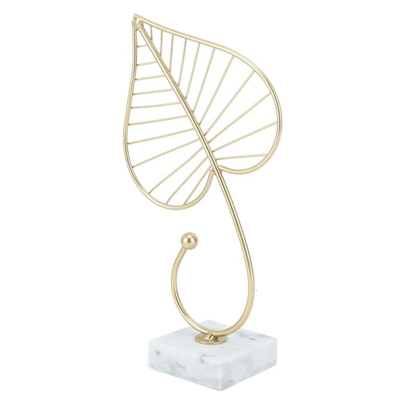 Hollow Leaf Iron Ornaments, Leaf Sculpture Statue Marble Base Exquisite Easy To Clean Perfect Gift for Hallway for Wedding