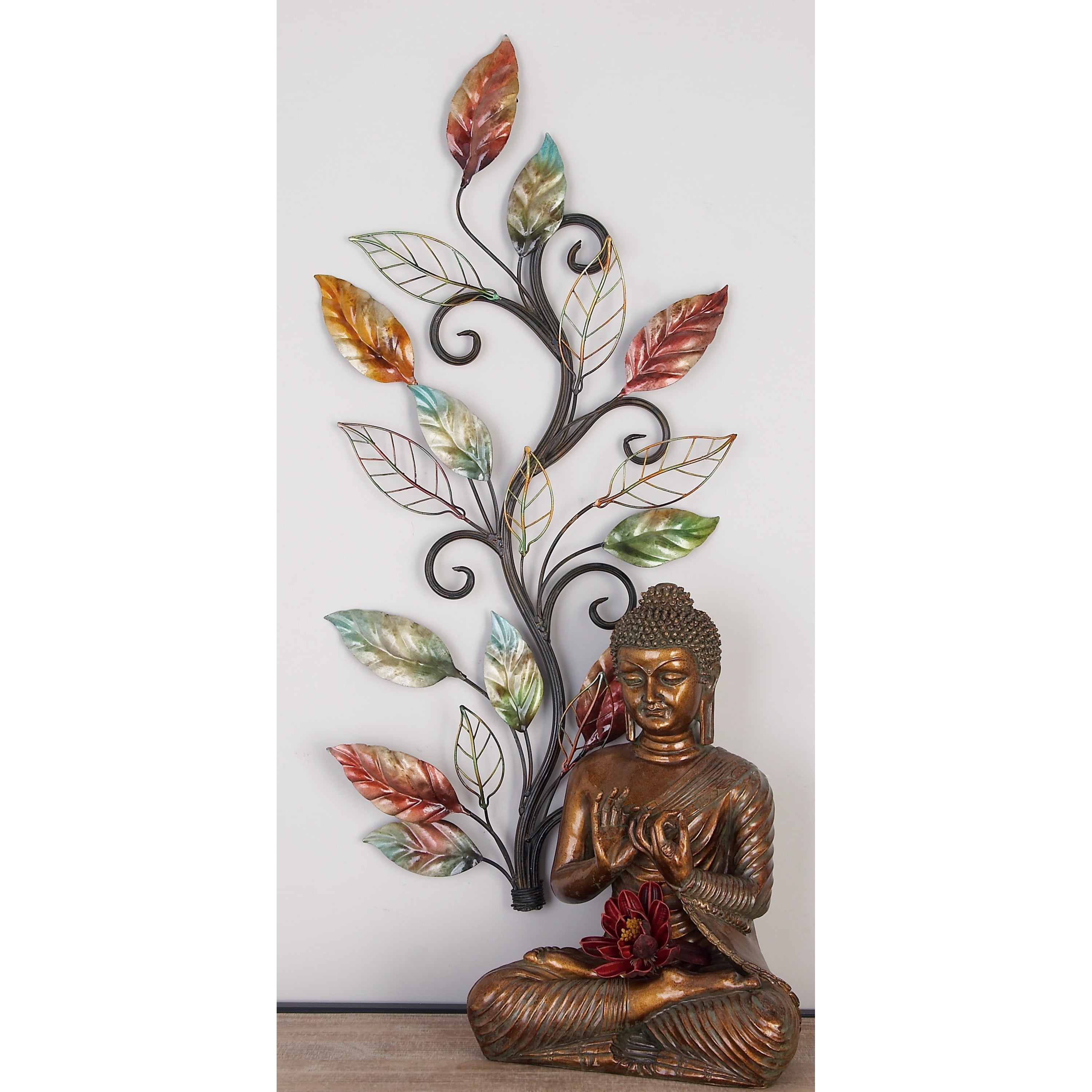 DecMode Multi Colored Metal Leaf Wall Decor - Walmart.com