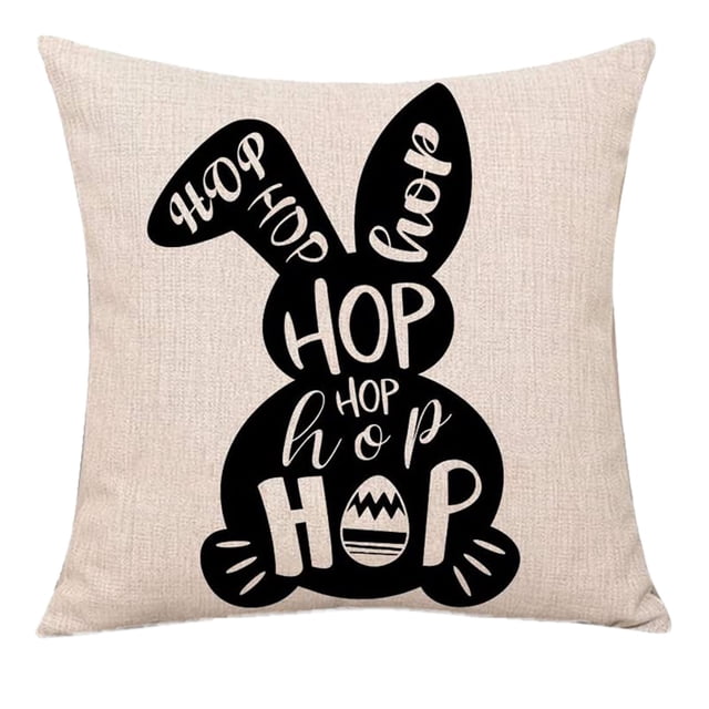 Cheapark Easter Day Linen Pillowcase for Home Decoration 18x18 Inches