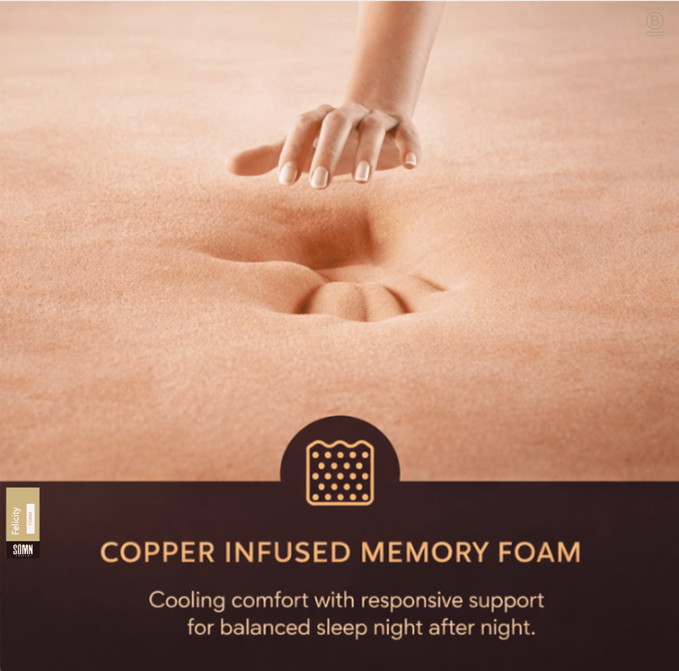 Felicity by SÖMN 8" Copper Infused Memory Foam Mattress, Twin