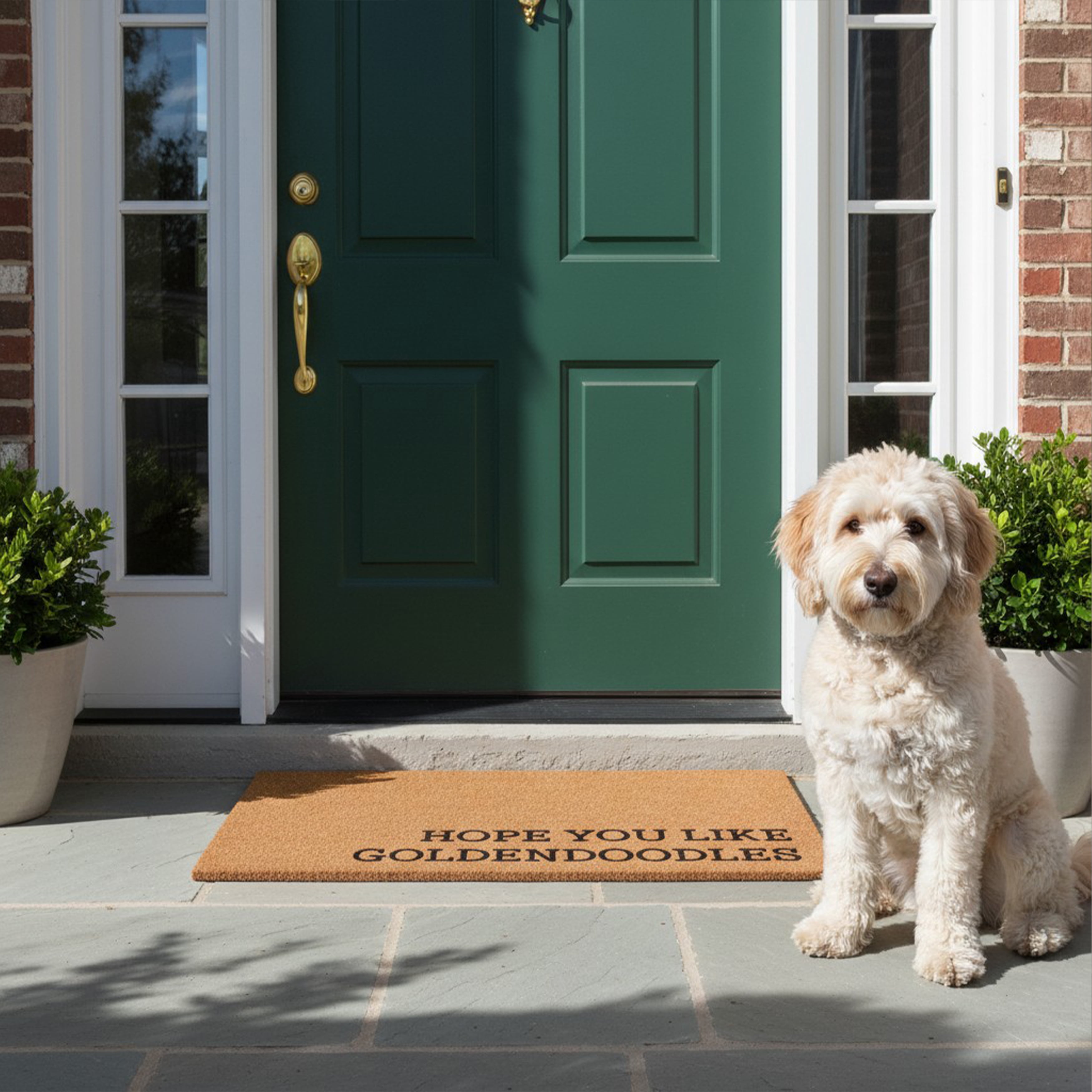 Hope You Like Goldendoodles Non Slip Vinyl Backing, Front Doormat, Entryway Doormat, 17x29