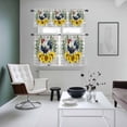thumbnail image 4 of Sunflowers Rooster Kitchen Curtains Sets for Windows 24 Inch Length, Wooden Watercolor Leaves Retro Art Rod Pocket Window Treatments Tier Curtains and Valances Set for Bedroom/Bathroom, 4 of 8