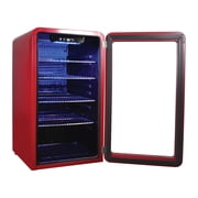 Magic Chef 0.7-cu. ft. 700-Watt Retro Countertop Microwave and 3.4-cu. ft. Retro Beverage Cooler Kit, Red
