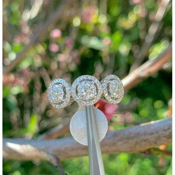 TAAPSEE JEWELS Wedding Band Women's Ring 14K White Gold Finish Round Cut Cubic Zirconia