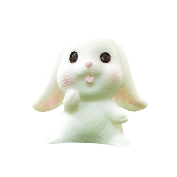CY5O5ee Easter Rabbit Figures Cake Topper Mini Bunnies Carraot Ornament Garden Miniatures Kit Desk Birthday Party Decorations Cupcake Toppers Birthday Party Supplies