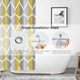 thumbnail image 3 of Gray Yellow Stall Half Fabric Shower Curtain W 36 x H 72, Waterproof Design and Polyester, Quick-Drying, Weighted Hem, Short Shower Curtains Set for Bathroom, Durable and Washable with 8 Hooks, 3 of 6