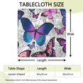 thumbnail image 2 of Purple Butterfly Rose Pattern Square Fitted Tablecloth with Elastic Edge,Square Table Cover,Washable Elastic Table Cover for Home Kitchen Party Decor 36"x36", 2 of 6