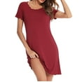 thumbnail image 2 of IROINNID Cocktail Dress for Women Wedding Guest Summer Home Thin Curling Solid Color Home Dress Cocktail Dress,Burgundy, 2 of 7
