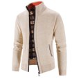 thumbnail image 3 of Suéter de punto grueso de felpa para hombre, abrigo tipo cárdigan, otoño e invierno, 3 of 5