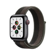 Apple Watch SE (1st Gen) GPS + Cellular, 40mm Space Gray Aluminum Case with Tornado/Gray Sport Loop