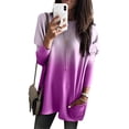 thumbnail image 2 of VSNOW Women Gradient Print Long Sleeve Tops Tunic Blouse T Shirt Plus Size, 2 of 7