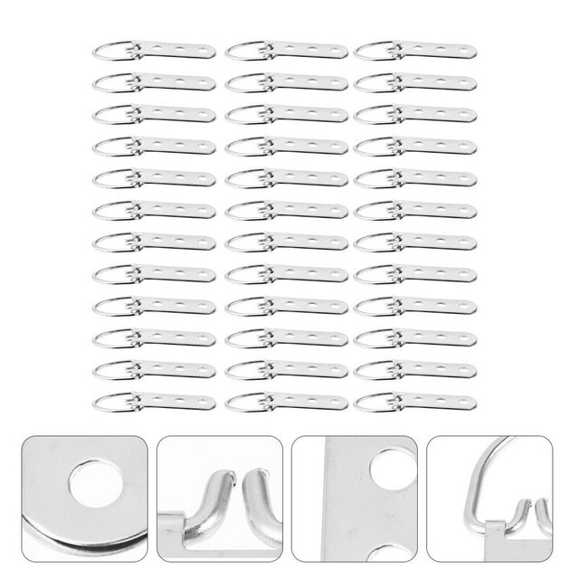 HORIALENCE 50 Pcs Crochets Lourds en Acier Inoxydable Argenté pour Cadres Photo Muraux Fermes et Stables