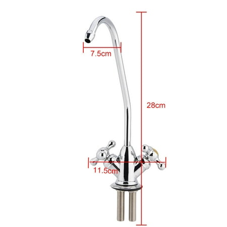 

Faucet Tap Drinking Water Filter 1/4 Zinc Alloy Kitchen Double Head Faucet Tap Reverse Osmosis RO Drinking Water Filter
