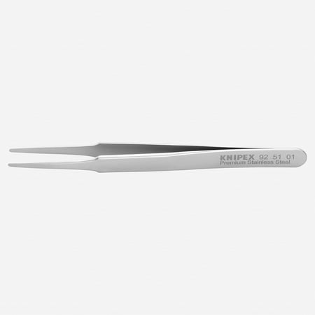 UPC: 0843221027957 | Knipex Stainless Steel Gripping Tweezers  Round Blunt Tips  4.75