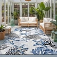 thumbnail image 2 of Large Area Rugs 6'x9', Coastal Blue Coral Carpet Runner Indoor Outdoor Rugs Home Decor Aesthetic, Summer Ocean Starfish Nautical Vintage Non Slip Mats Washable Accent Rug for Living Room Bedroom, 2 of 8
