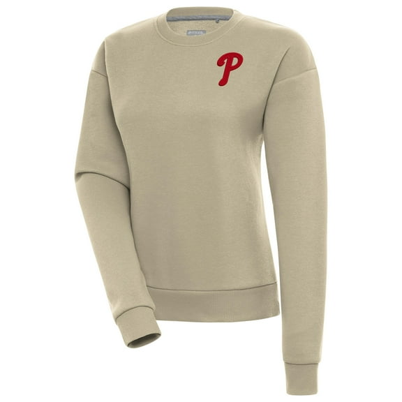 Women's Antigua Khaki Philadelphia Phillies Victory Pullover Sweatshirt