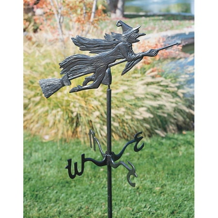 Windblown Wicked Witch Metal Weathervane: Garden Stake