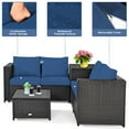 thumbnail image 6 of Costway 8PCS Outdoor Patio Rattan Furniture Set Cushioned Loveseat Storage Table Navy, 6 of 12