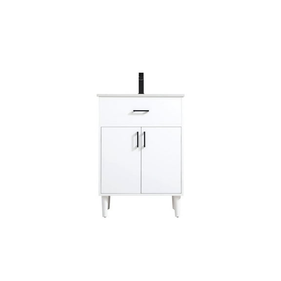 Elegant Kitchen and Bath Chandler 24 Inch Single Bathroom Vanity In White