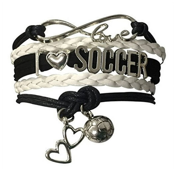 Soccer Gifts- Soccer Bracelet, Soccer Jewelry, Love Soccer Bracelet, Adjustable Soccer Charm Bracelet- Perfect Soccer Gifts for Girls