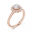 thumbnail image 2 of Zuwelria Moissanite Engagement Rings | 1.25 Ct Round Cut Moissanite Bridal Ring - Wedding Ring for Women | Floral Halo Rings | 18K Rose Gold Plated Silver Size 5, 2 of 8