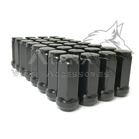 32 Chevy GMC Silverado Sierra 2500 3500 HD 14x1.5 XL Black Bulge Acorn Lug Nuts