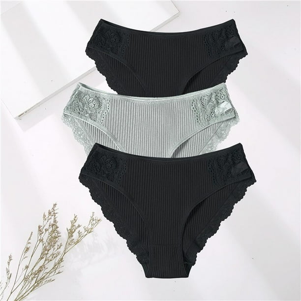 FINETOO 3 unids/set M-XXL ropa interior de algodón bragas de mujer calzoncillos cómodos calzoncillos de encaje Floral para mujer Sexy Low-Rise Intimates Tan Jianjun unisex