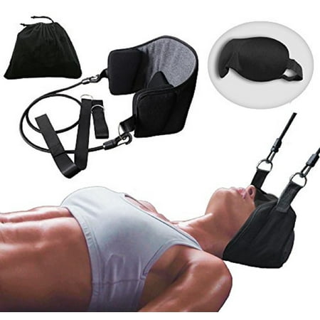 Home Traction Device - EZGD Head Hammock for Neck Pain Relief Cervical Traction Relaxation Stretcher Device for Neck & Shoulder Therapy with Free Eye Shades