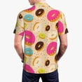 thumbnail image 3 of Balery Donuts Printed Men’s Short Sleeve Polo Shirt, Midweight Men's Shirt,Golf Polo shirts -Medium, 3 of 8