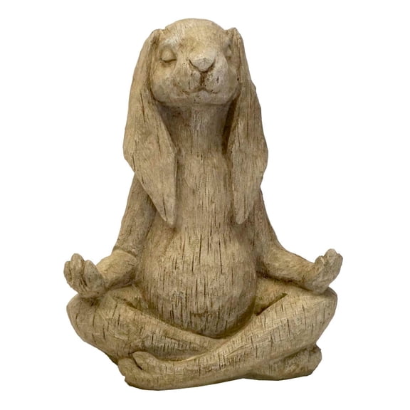 Solid Rock Stoneworks Concrete Yoga Rabbit - 15" Tall - Buff