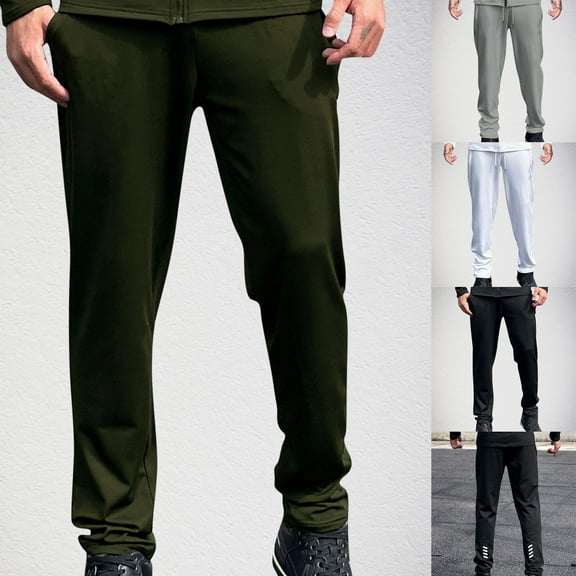 DODADAWANJ Men's Fleece Lined Casual Sweatpants Drawstring Waist Straight Leg Athletic Pants Big and Tall Open Bottom Sport Pants for Outdoor Gym Running