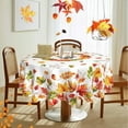 thumbnail image 5 of Fall Round Tablecloth 60x60 Inch Autumn Maple Leaf Table Cover Holiday Decorations Seasonal Decor for Home Kitchen Dining Room Picnic Party Thanksgiving, 5 of 6