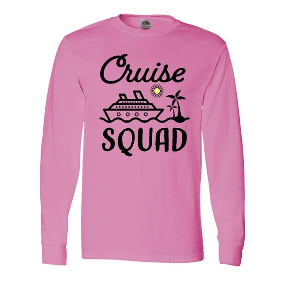 Inktastic Cruise Squad with Vector Cruise Ship and Palm Trees Long Sleeve T-Shirt
