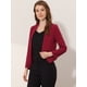 thumbnail image 3 of INSPIRE CHIC Día de San Patricio Chaqueta Corta Casual De Negocios De Oficina De Trabajo Sin Cuello Para Mujer Rojo Oscuro XS, 3 of 5