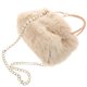 thumbnail image 3 of Plush Fluffy Tote Bag for Women with Pearl Chain, Large Capacity Elegant Shoulder Handbag for Winter, Versatile Crossbody Purse, 3 of 4
