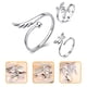 thumbnail image 5 of 3pcs Declaración de anillo abierto ajustable Anillos de los dedos Joyería de anillo de libélulas de ala de la hoja, 5 of 6