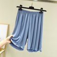 thumbnail image 2 of Women's Modal Lounge Shorts High Waisted Solid Color Knee Length Soft Sleep Shorts Comfy Loungewear Pajama Shorts for Women M-3XL Light Blue, 2 of 6