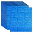 thumbnail image 1 of 10 piezas de pegatinas de pared 3D de imitación de ladrillo para decoración de dormitorio, papel tapiz autoadhesivo impermeable para sala de estar, cocina, fondo de TV, 1 of 4