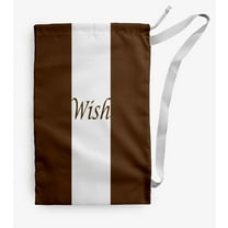 Simply Daisy Wish on a Stripe 18 x 29 inch Brown Laundry Bag