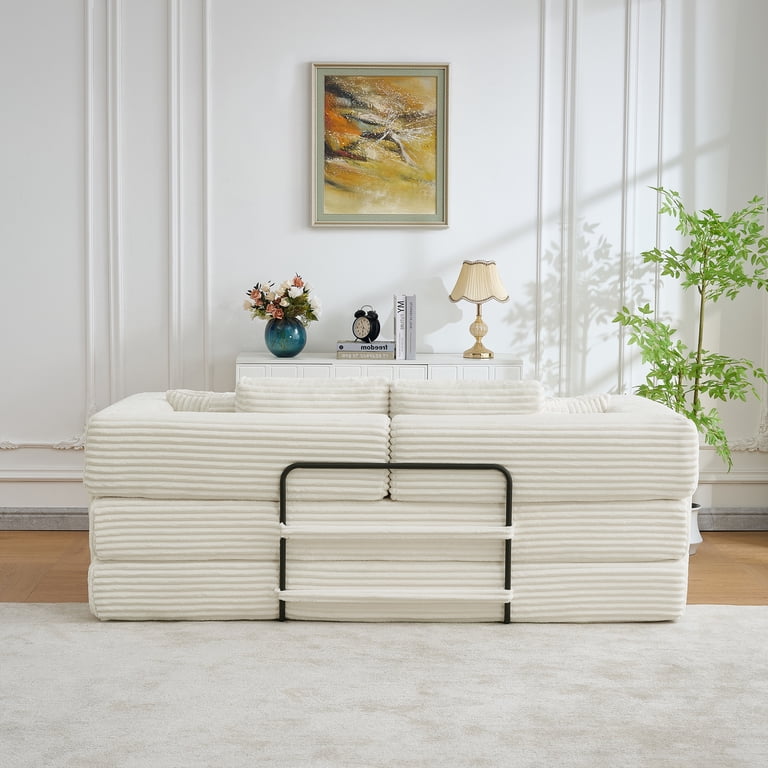 Convertible Foldable Sleeper Sofa Bed with Storage Pockets, No 