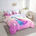 thumbnail image 3 of Erosebridal Music Guitar Bed in a Bag Twin Size,Modern Musical Bed Set,Gradient Butterfly Bedding Twin Size For Girls,Super Cozy Princess Room Decorative Reversible,7 Pieces, 3 of 6