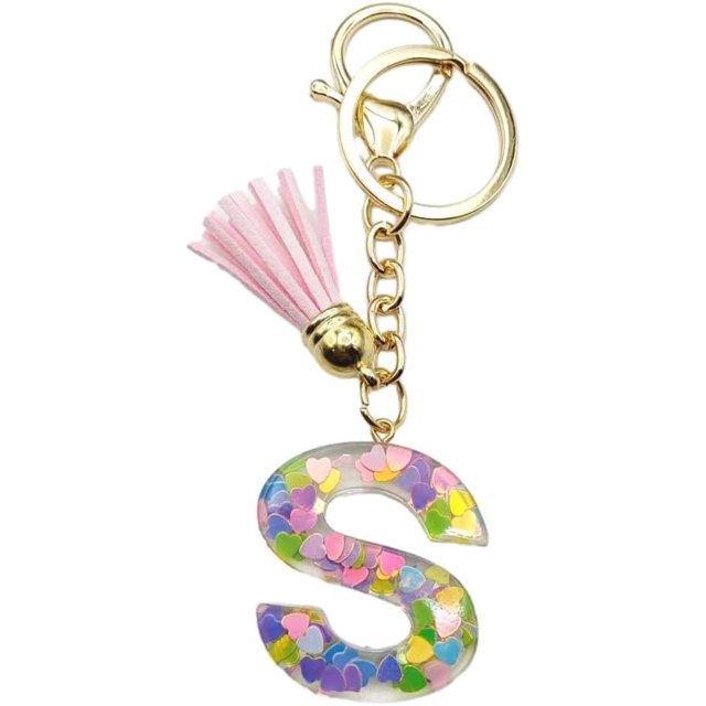 Letter Keychain,26 Letters A-Z Decorative Letter Keychain,Name Keychain for Women Girls Men Teenager Gift