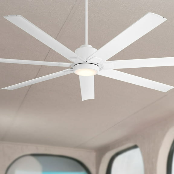 72" Casa Vieja Airbender Matte White LED Ceiling Fan with Remote