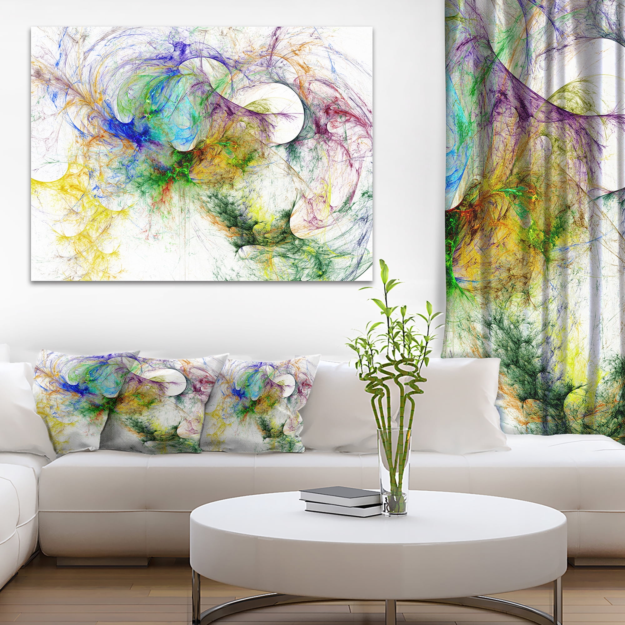 Designart 'Wings of Angels Purple ' Abstract Canvas art print