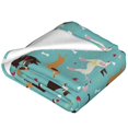 Cauagu Cute Dog Pattern Flannel Bed Blankets,Fleece Blanket Comfortable