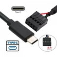 thumbnail image 2 of Xiwai USB 2.0 Motherboard 9pin 10pin Header to Type-C USB-C Cable 50cm for Mini Monitor Sensor Panel Camera, 2 of 5